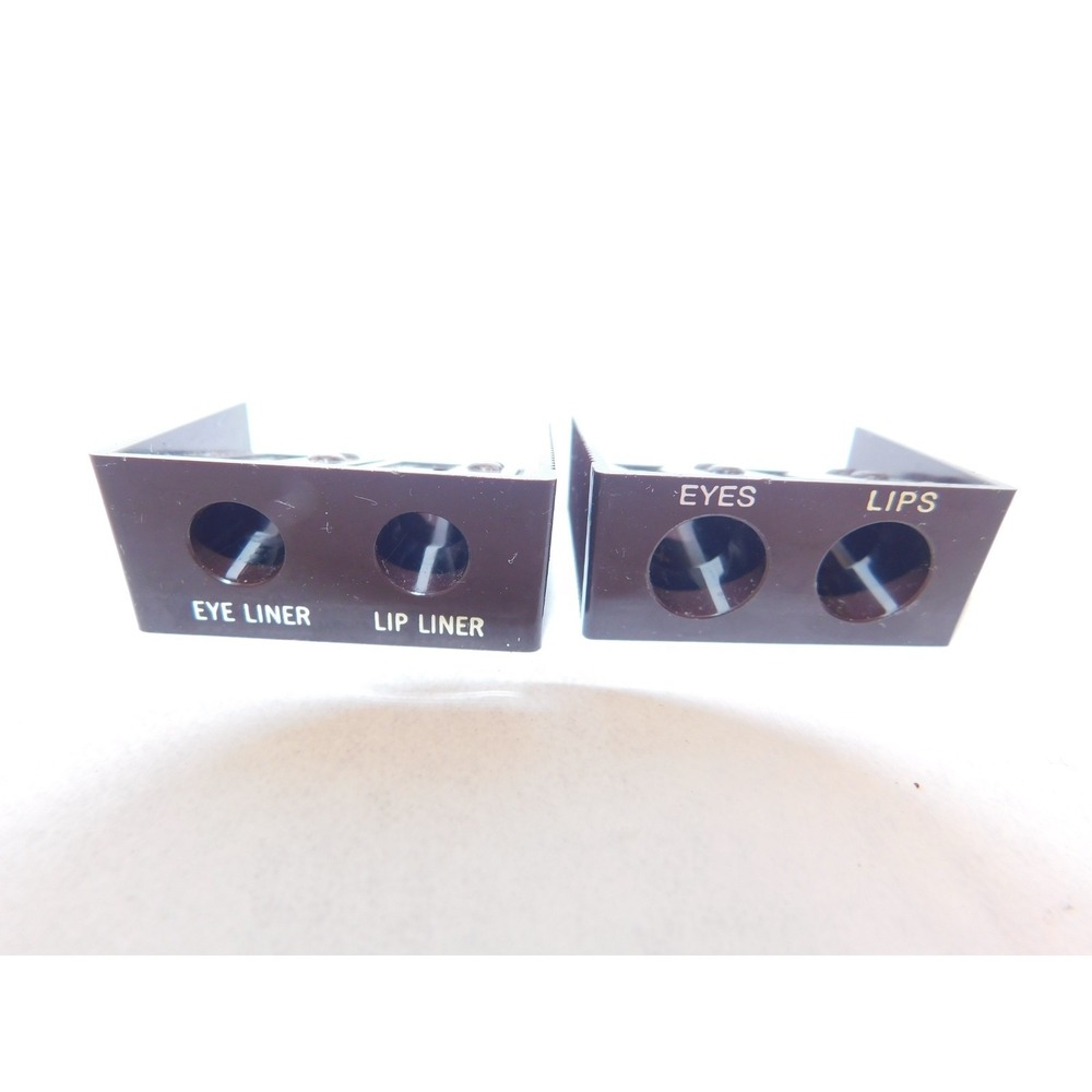Set of 2 Vintage Avon Lip And Eye Pencil Sharpener Brown